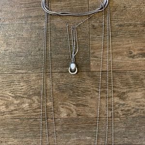 Free People Long Silver Necklace